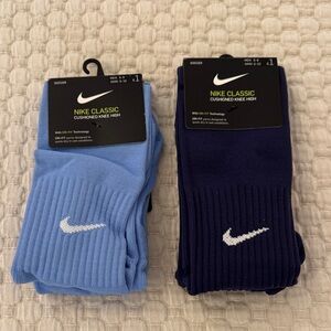 Nike Classic Cushioned Knee High Socks - Blue & Navy Dri-Fit perfect for soccer